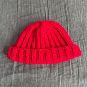 crochet red beanie